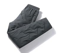 TVAFEDS Trousers for Men Winter Zip Pockets Thicken Fleece Sweatpants Men Joggers Black Grey Down Cotton Warm Pants Male Water Proof Thermal Trousers(Gray,7XL)