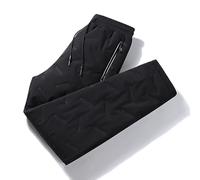 TVAFEDS Trousers for Men Winter Zip Pockets Thicken Fleece Sweatpants Men Joggers Black Grey Down Cotton Warm Pants Male Water Proof Thermal Trousers(Schwarz,7XL)