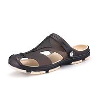 TVAFEDS Walking Sandals Men Summer Men's Slippers Clogs Slip-On Garden Shoes Breathable Man Sandals Plus Size Male Beach Flip Flops Quick Dry(Grau,11)