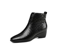 TVAFEDS Womens Boots Autumn Arrival Ladies Office Leather Ankle Boots Womens Winter Warm Plush Velvet Shoes Woman(Schwarz,6)