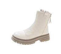 TVAFEDS Womens Boots Boots Winter Mid Heels Platform Women Snow Warm Designer Motorcycle Gladiator(Beige,2.5 UK)