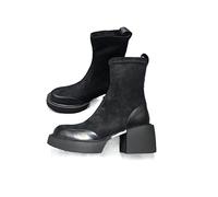 TVAFEDS Womens Boots Rome Warm Winter Mid Heels Designer Motorcycle Boots Gladiator Platform Women Ankle Suede Zapatos(4.5 UK)