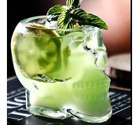 TVIAOH 2pcs Skull Glass, 350ML/12oz Funny Large Drinking Glasses, Vodka Spirits Cup, Halloween Decorations Gifts (12oz), 2 Count