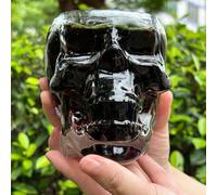 TVIAOH 700ML/25oz Skull Glass Cup, Funny Large Glasses, Drinking Vodka Spirits Cup Glass, Skull Face (25oz, 1count)