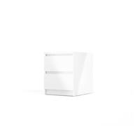 Tvilum Esla High Gloss White 2 Drawer Bedside Table (H)500mm (W)400mm (D)500mm