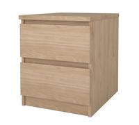 Tvilum Esla Matt Jackson Hickory 2 Drawer Bedside Table (H)495mm (W)404mm (D)500mm