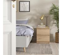 Tvilum Esla Matt Jackson Hickory 2 Drawer Bedside Table (H)495mm (W)404mm (D)500mm
