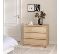Tvilum Esla Matt Jackson Hickory 3 Drawer Chest (H)701mm (W)770mm (D)500mm