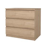 Tvilum Esla Matt Jackson Hickory 3 Drawer Chest (H)701mm (W)770mm (D)500mm