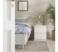 Tvilum Esla Matt White 2 Drawer Bedside Table (H)495mm (W)404mm (D)500mm