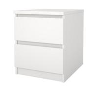 Tvilum Esla Matt White 2 Drawer Bedside Table (H)495mm (W)404mm (D)500mm