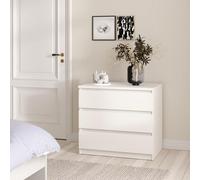 Tvilum Esla Matt White 3 Drawer Chest (H)701mm (W)770mm (D)500mm