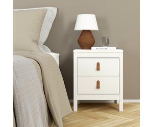 Tvilum Madrid 2 Drawer Bedside Table - White