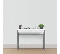 Tvilum Mali Desk Gloss White Two Drawer Office Study Table Compact Modern UK Pro