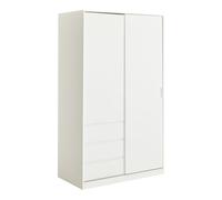 Tvilum Naia 2 Door 3 Drawers Wardrobe - White Gloss