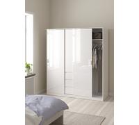 Tvilum Naia 3 Door 3 Drawer Wardrobe - White Gloss