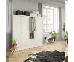 Tvilum Paris 4 Door 2 Drawer Wardrobe - White