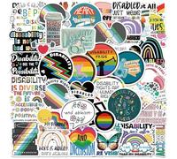 TVIVID 10/30/50pcs Cartoon Disability Pride Stickers Motivational Phrases Decals Encourage Inspirational Laptop Phone Suitcase Sticker
