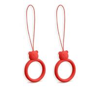 TVIVID 2Pcs Universal Cartoon Bear Shape Silicone Phone U Disk Finger Ring Lanyard