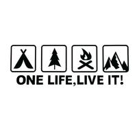TVIVID One Life Live It Camping Outdoor Enthusiast Car Stickers Wild Survival Quadruple Decal for Vehicle Auto Window Tail Body Bumper