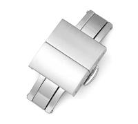 TVKSIPAR 16/18/20/22mm 316L Stainless Steel Butterfly Buckle Double Press Buckle For Leather Strap Metal Folding Clasp Turtle Back Buckle(Silver,16mm)