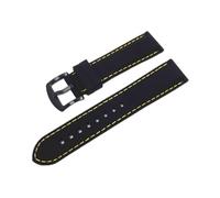 TVKSIPAR 16mm 18mm 20mm 22mm 24mm Universal Silicone Sport Strap Stitching Waterproof Rubber Men Replacement Bracelet Watch Band(Black yellow black,20mm)