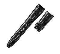 TVKSIPAR 20mm 22mm Watch Bracelet Fit For IWC Watches Portofino Portugieser Strap Watch Accessorie Genuine Leather Watch Band Belt Chain(Only Black Strap,20mm)