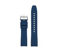 TVKSIPAR 20mm Curved End Fit For Omega X Fit For Swatch Fit For Joint MoonSwatch Planet Watch Strap Fit For Seamaster 300 Rolex Watchband Rubber Wristband Bracelet(Royal blue)