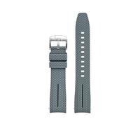 TVKSIPAR 20mm Curved End Fit For Omega X Fit For Swatch Fit For Joint MoonSwatch Planet Watch Strap Fit For Seamaster 300 Rolex Watchband Rubber Wristband Bracelet(Grey-black)