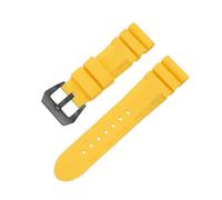 TVKSIPAR 22mm 24mm 26mm Silicone Strap Fit For Panerai Rubber Waterproof Band Fit For SUBMERSIBLE Fit For PAM441/351/111 Bracelet Soft Sport Wristband(Yellow-Black,22mm)