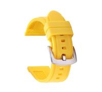 TVKSIPAR 22mm 24mm 26mm Silicone Watchband Fit For Panerai Fit For SUBMERSIBLE For PAM 441 359 DZ4427 434 Rubber Strap Men Sport Replacement Bracelet(Yellow,26MM_BLACK BUCKLE)