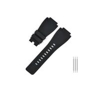 TVKSIPAR 22mm 24mm Rubber Watch Strap Stainless Steel Buckle Fit For Bell & Fit For Ross Fit For BR 03-92 Diver Saturn Specific Interface Watch Accessories(Black-No buckle,22mm)