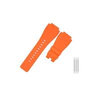 TVKSIPAR 22mm 24mm Rubber Watch Strap Stainless Steel Buckle Fit For Bell & Fit For Ross Fit For BR 03-92 Diver Saturn Specific Interface Watch Accessories(Orange-No buckle,24mm)