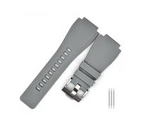 TVKSIPAR 22mm 24mm Rubber Watch Strap Stainless Steel Buckle Fit For Bell & Fit For Ross Fit For BR 03-92 Diver Saturn Specific Interface Watch Accessories(Grey-S,22mm)