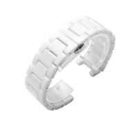 TVKSIPAR Black White Concave Ceramic Strap 20 * 11 18 * 10 16 * 9mm Watch Band Bracelet Fit For Gucci Fit For GC Fit For G-uess Fit For Pasha Watch Accessories(White,16-8mm)