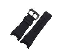 TVKSIPAR Breathable Silicone Strap Watch Band Fit For Diesel DZ1216 DZ1273 DZ4246 DZ4247 DZ287 Soft Waterproof Sports Men Wrist Bracelet 32mm(Black-black)