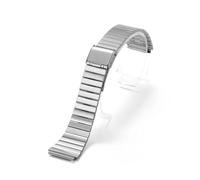 TVKSIPAR Fit For Casio F91W Watch Steel For F84 F105 F108 A158 A-168 AE-1300 AE-1200 Fit For Casio Straps Ultra-thin Metal Bracelet 18mm 20mm(Silver,20mm)