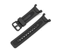 TVKSIPAR Fit For CASIO For PRG-240/PRG-40/PAG-40 Specialized Interface TPU Watch Strap Resin Wristband Stainless Steel Buckle(Black-black buckle)
