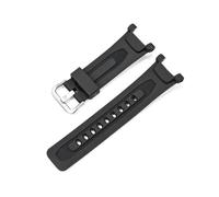 TVKSIPAR Fit For CASIO For PRG-240/PRG-40/PAG-40 Specialized Interface TPU Watch Strap Resin Wristband Stainless Steel Buckle(Black-silver buckle)