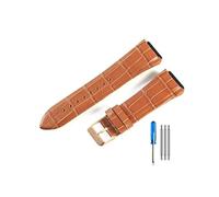TVKSIPAR Fit For Guess Watch Strap W0040G3 W0040G5 W0247G3 Leather Watchbands(Brown Yellow-RS-K1)