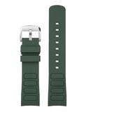 TVKSIPAR Fit For Mido Fit For Helmsman Watch Strap M049.526.17/11 Television TW Curved Quick Release Silicone Rubber Watch Band For Men 22MM Bracelt(A-green-silver)