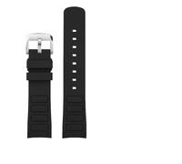 TVKSIPAR Fit For Mido Fit For Helmsman Watch Strap M049.526.17/11 Television TW Curved Quick Release Silicone Rubber Watch Band For Men 22MM Bracelt(A-black-silver)