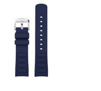TVKSIPAR Fit For Mido Fit For Helmsman Watch Strap M049.526.17/11 Television TW Curved Quick Release Silicone Rubber Watch Band For Men 22MM Bracelt(A-blue-silver)
