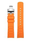 TVKSIPAR Fit For Mido Fit For Helmsman Watch Strap M049.526.17/11 Television TW Curved Quick Release Silicone Rubber Watch Band For Men 22MM Bracelt(B-orange-silver)