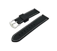 TVKSIPAR Rubber Strap 18mm 20mm 22mm 24mm 26mm Band Silicone Wristband Waterproof Bracelet Sport Watchband Universal Replacement Belt(Black-white,22mm)