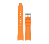 TVKSIPAR Rubber Strap Fit For Omega X Fit For Swatch Fit For Moonswatch 20mm Watch Universal Curved End 20mm 22mm Waterproof No Gap Watchbands For Women Men(Orange,20mm)