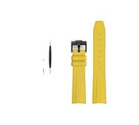 TVKSIPAR Rubber Watchband Fit For Rolex Fit For Omega X Fit For Swatch Fit For Joint-MoonSwatch Constellation Waterproof Sports 20mm Watch Strap Curved End Band(Yellow BK buckle)