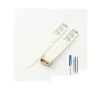 TVKSIPAR Silica Gel Watch Strap With Black And White Convex 20 * 10 Mm Waterproof Watch Strap Fit For Cartier Watch Band(White-Rose-Z4)