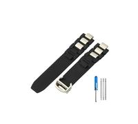 TVKSIPAR Silica Gel Watch Strap With Black And White Convex 20 * 10 Mm Waterproof Watch Strap Fit For Cartier Watch Band(Black-Steel-Z4)