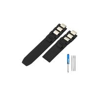 TVKSIPAR Silica Gel Watch Strap With Black And White Convex 20 * 10 Mm Waterproof Watch Strap Fit For Cartier Watch Band(Black-No Buckle)